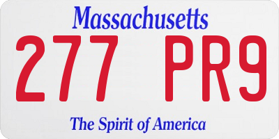 MA license plate 277PR9