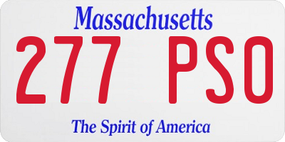 MA license plate 277PS0