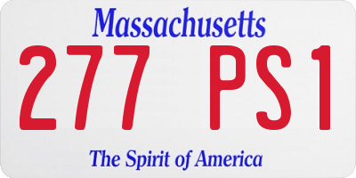 MA license plate 277PS1