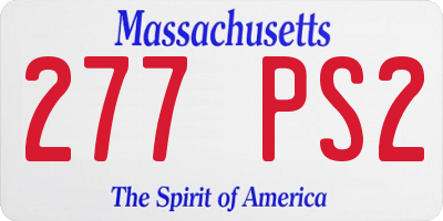 MA license plate 277PS2