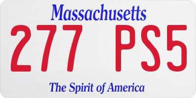 MA license plate 277PS5