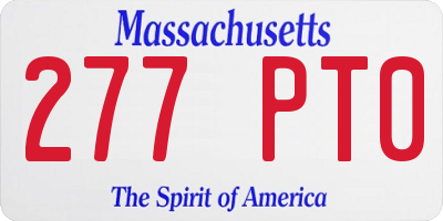 MA license plate 277PT0
