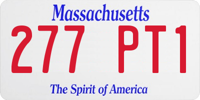 MA license plate 277PT1