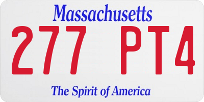 MA license plate 277PT4