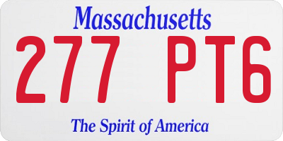 MA license plate 277PT6