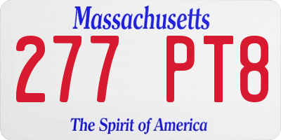 MA license plate 277PT8