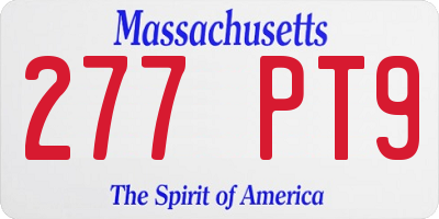 MA license plate 277PT9