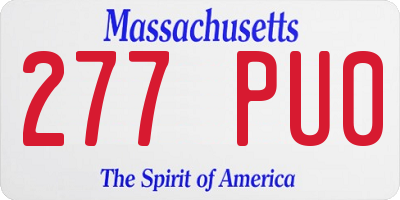 MA license plate 277PU0