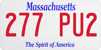 MA license plate 277PU2
