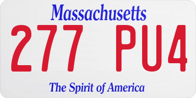 MA license plate 277PU4