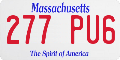 MA license plate 277PU6