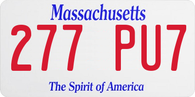 MA license plate 277PU7