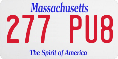 MA license plate 277PU8