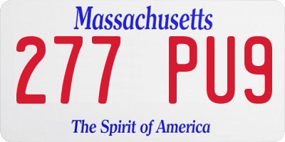 MA license plate 277PU9