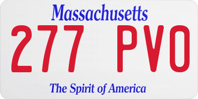 MA license plate 277PV0