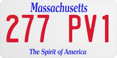 MA license plate 277PV1