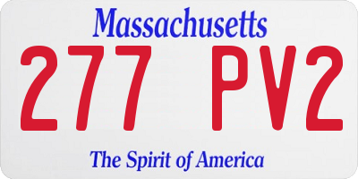 MA license plate 277PV2