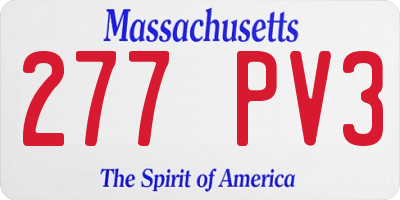 MA license plate 277PV3