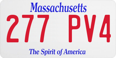 MA license plate 277PV4