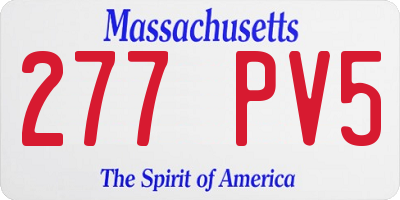 MA license plate 277PV5