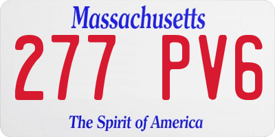 MA license plate 277PV6