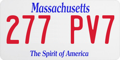 MA license plate 277PV7