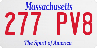 MA license plate 277PV8