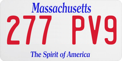MA license plate 277PV9