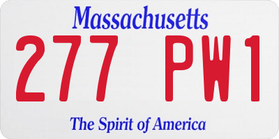 MA license plate 277PW1