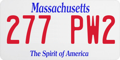 MA license plate 277PW2