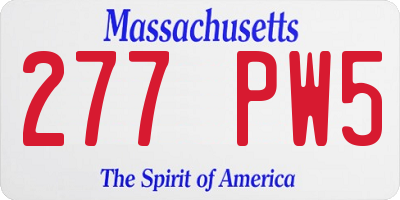 MA license plate 277PW5