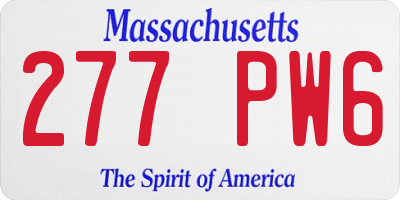 MA license plate 277PW6