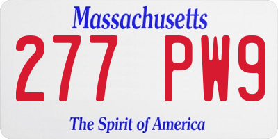 MA license plate 277PW9