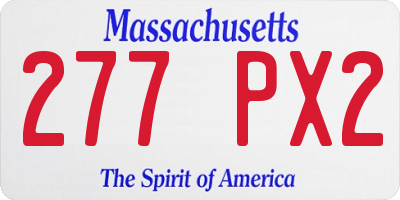 MA license plate 277PX2