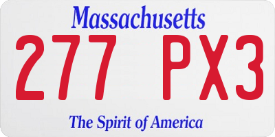 MA license plate 277PX3