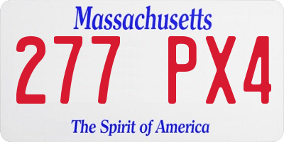 MA license plate 277PX4