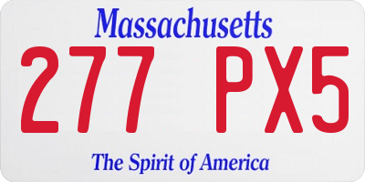 MA license plate 277PX5