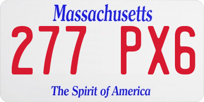 MA license plate 277PX6