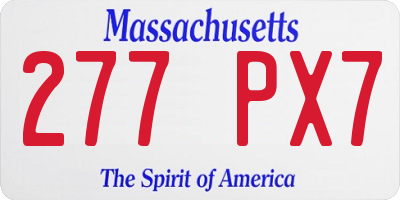MA license plate 277PX7