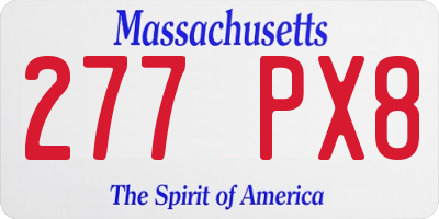 MA license plate 277PX8