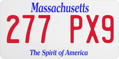 MA license plate 277PX9