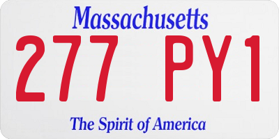 MA license plate 277PY1