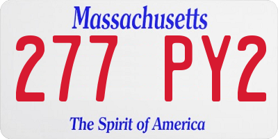 MA license plate 277PY2