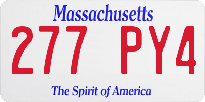 MA license plate 277PY4