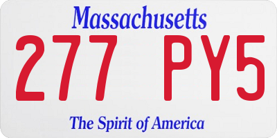 MA license plate 277PY5