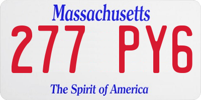 MA license plate 277PY6