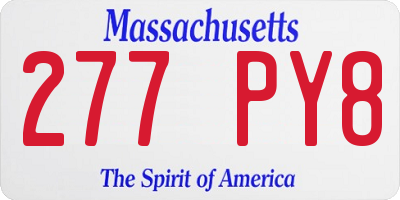 MA license plate 277PY8
