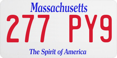 MA license plate 277PY9