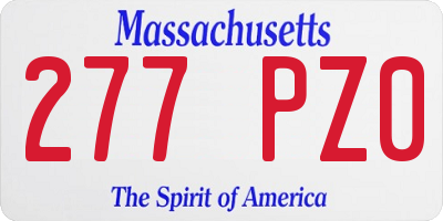 MA license plate 277PZ0