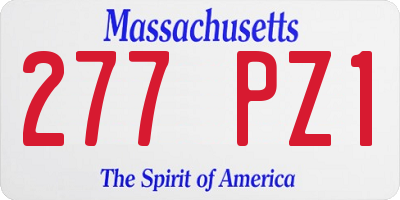 MA license plate 277PZ1